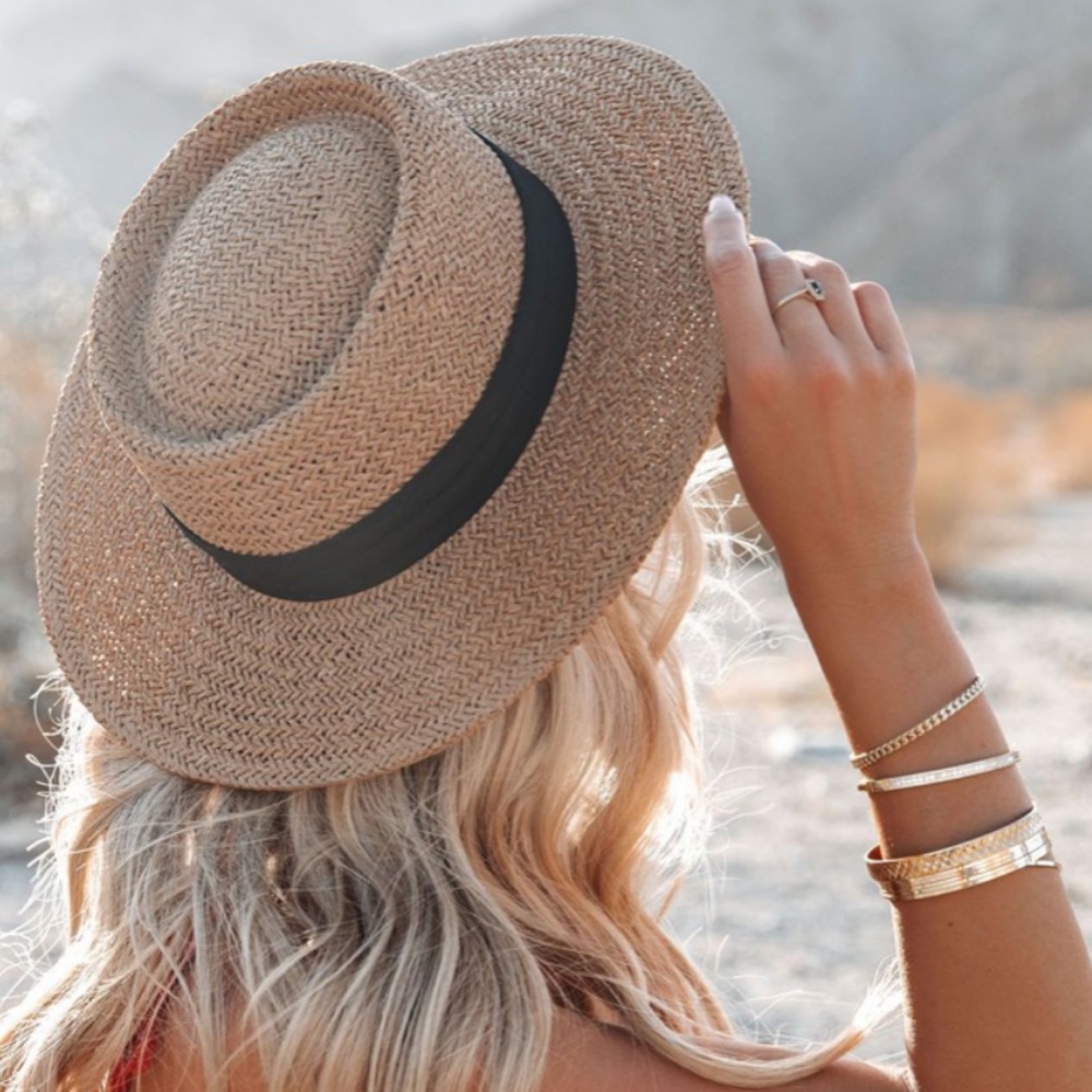 Woven Boater Hat